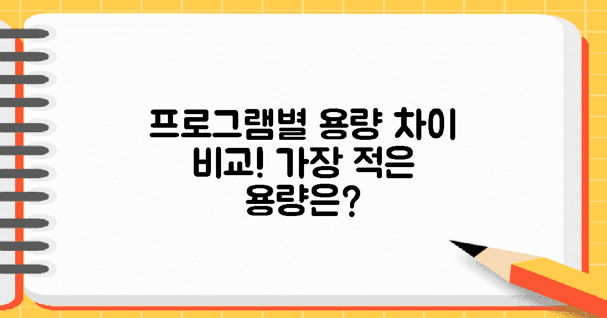 프로그램별 용량 차이