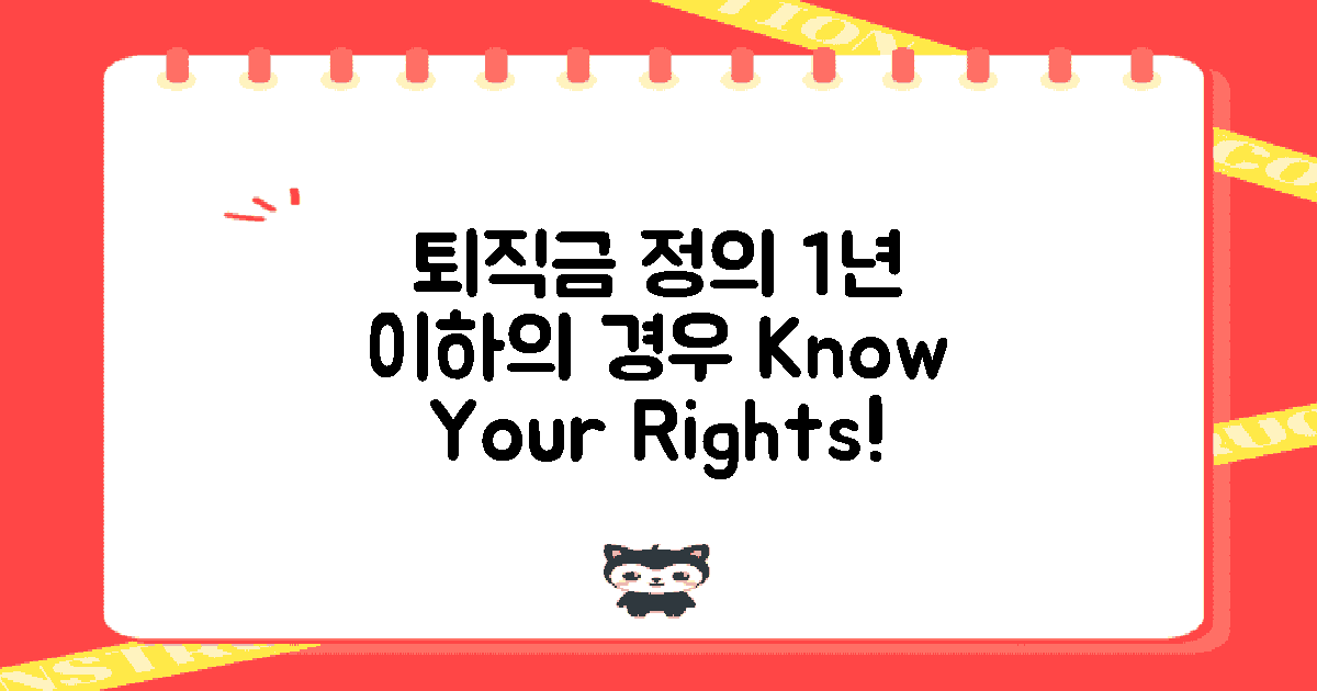 1년미만 퇴직금의 정의