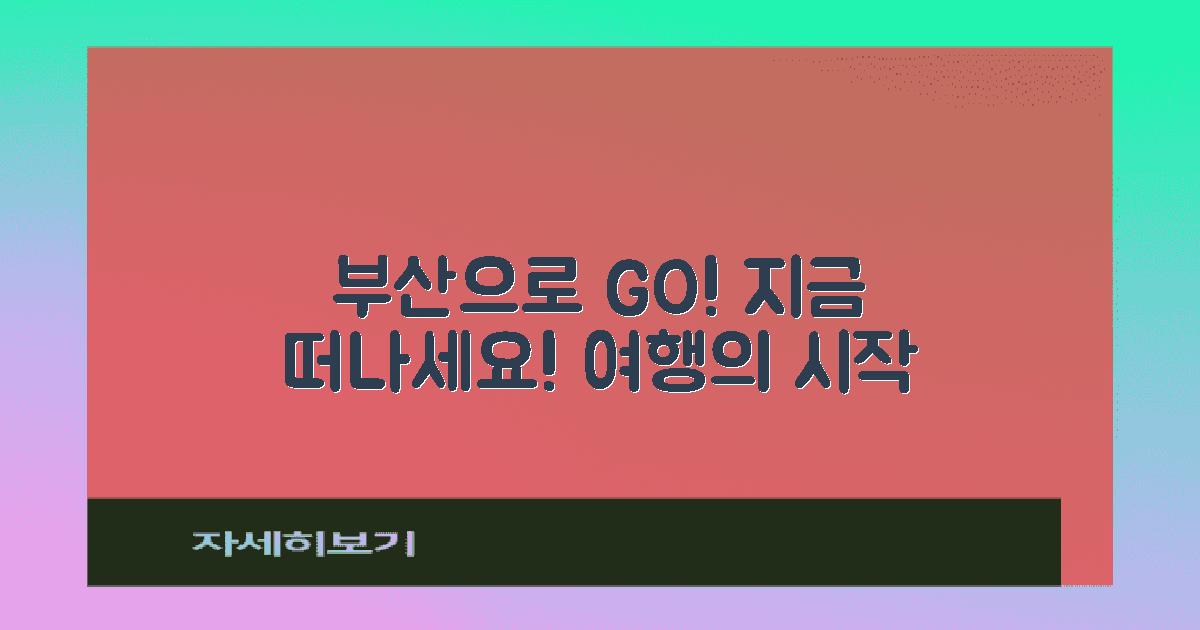 지금 부산으로 떠나세요