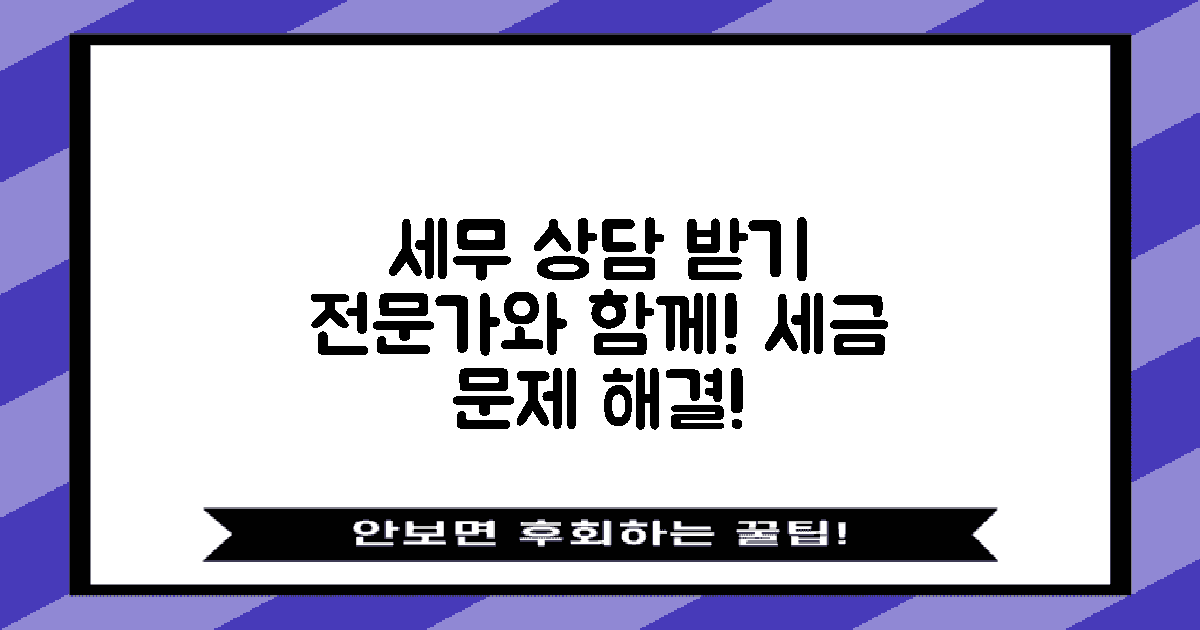 세무 전문가와 상담하세요