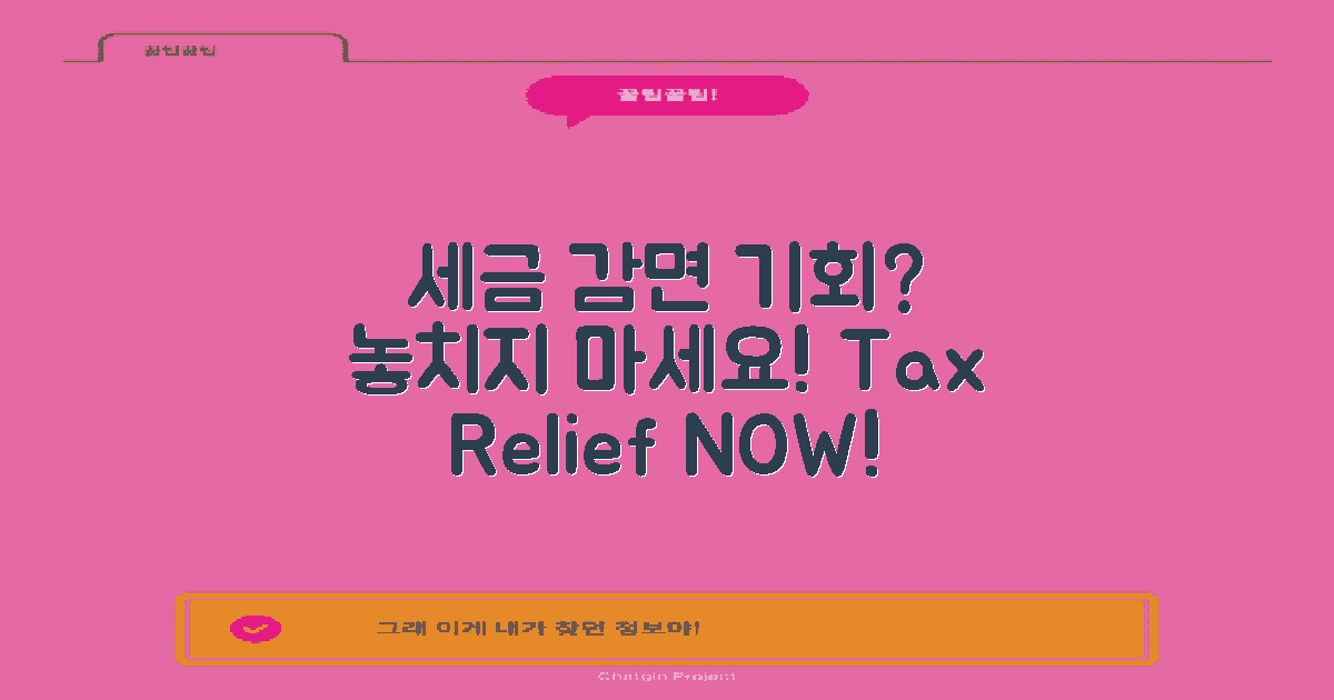 세금 감면의 기회는?