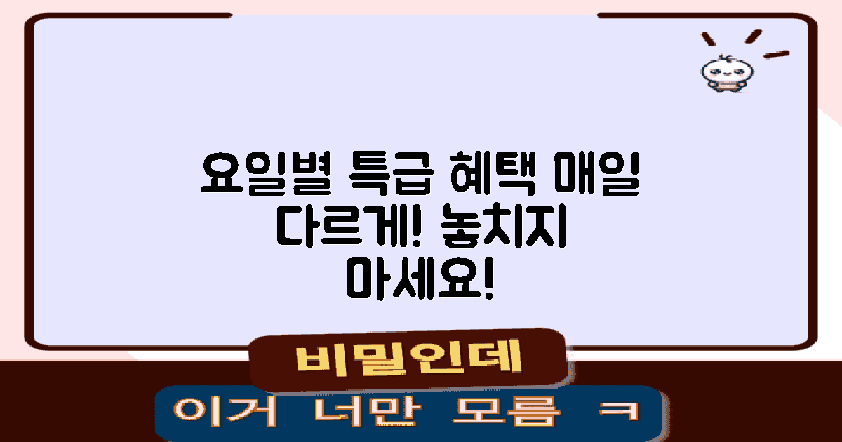 5가지 요일별 혜택