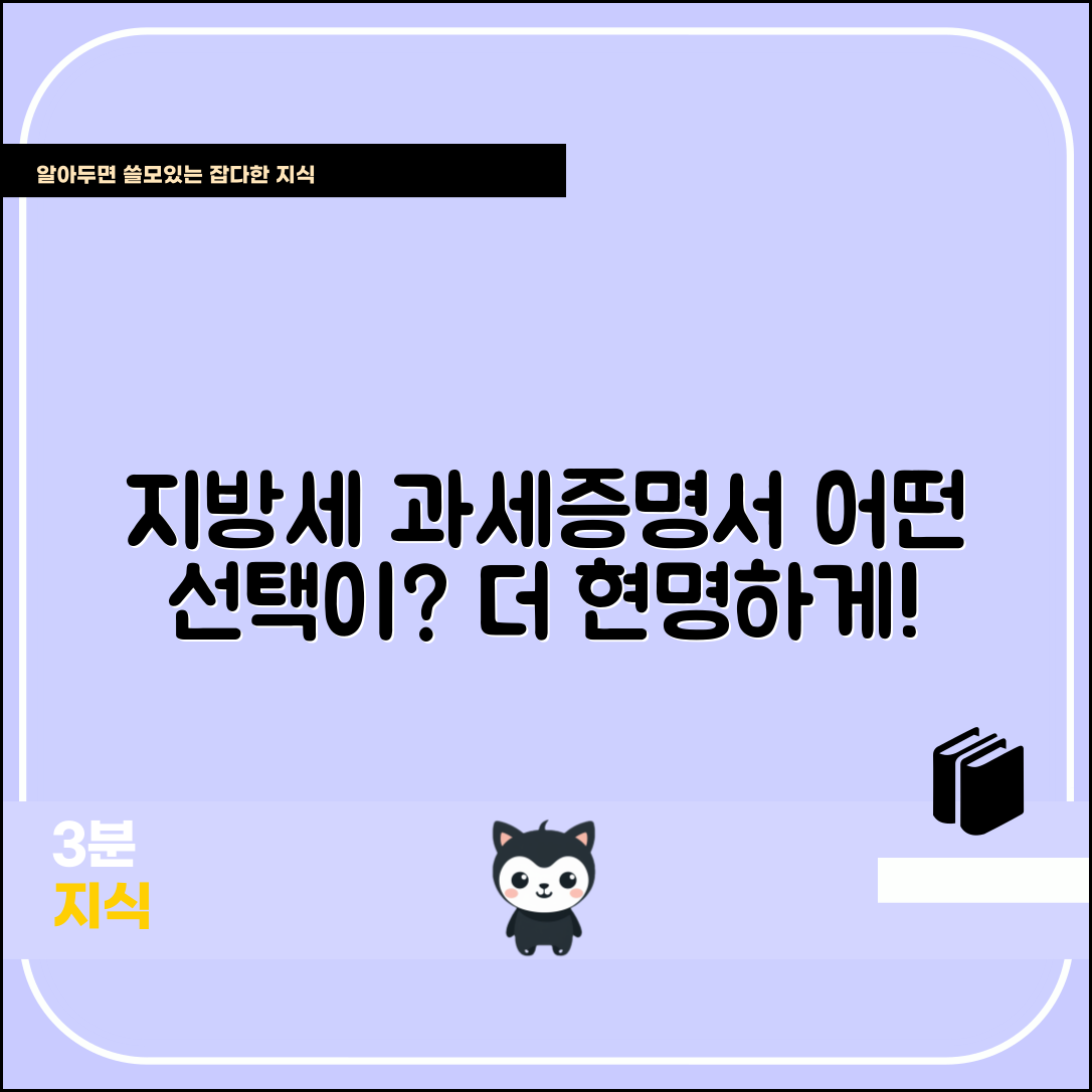 지방세 세목별 과세증명서, 어떤 선택이 더 현명할까?