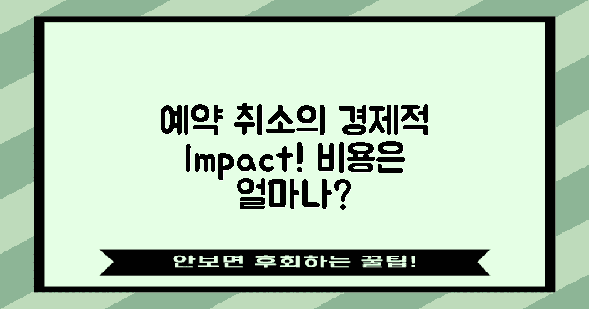 예약취소의 경제적 영향