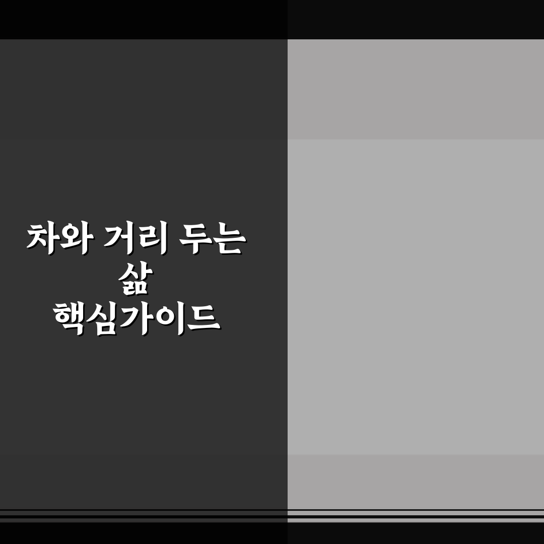 차와 거리 두는 삶 핵심가이드 5가지 판단 기준 총정리