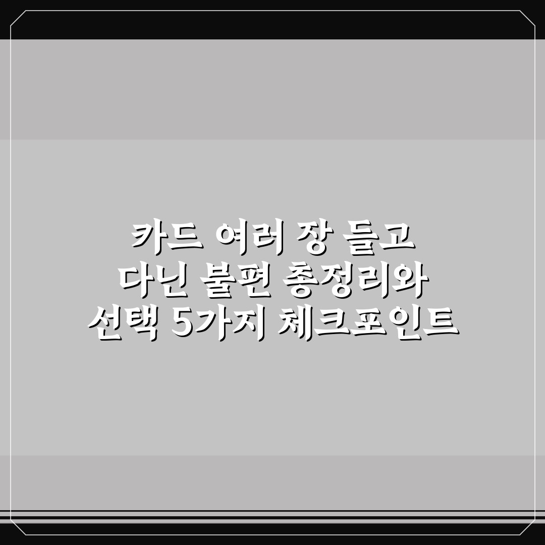 카드 여러 장 들고 다닌 불편 총정리와 선택 5가지 체크포인트