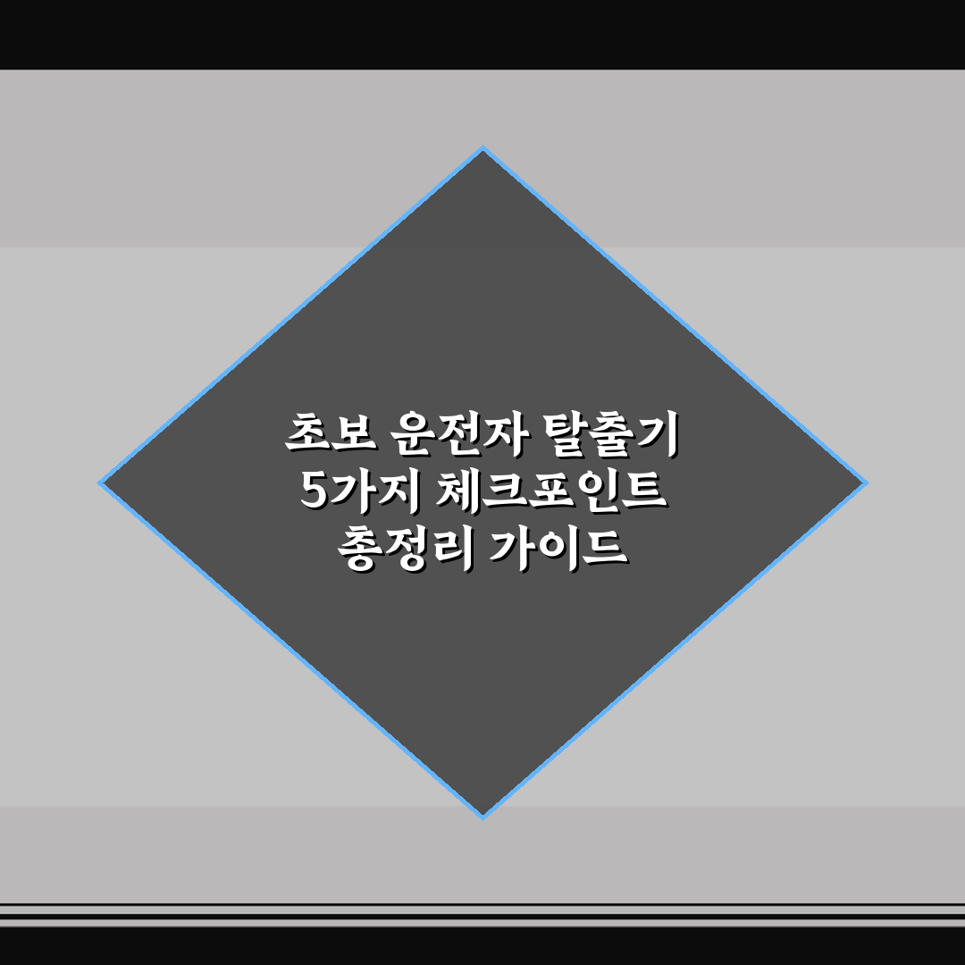 초보 운전자 탈출기 5가지 체크포인트 총정리 가이드