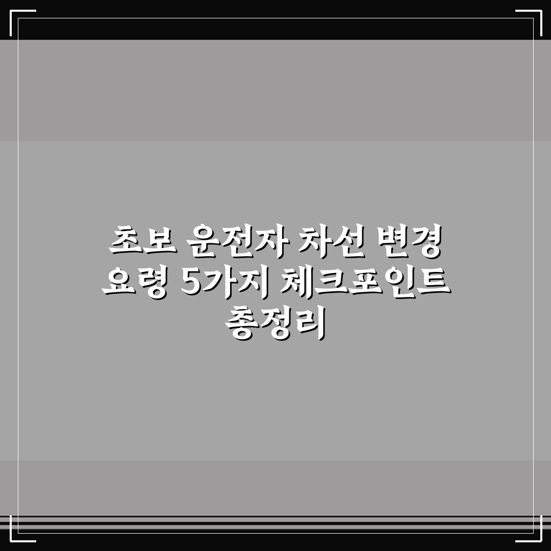 초보 운전자 차선 변경 요령 5가지 체크포인트 총정리