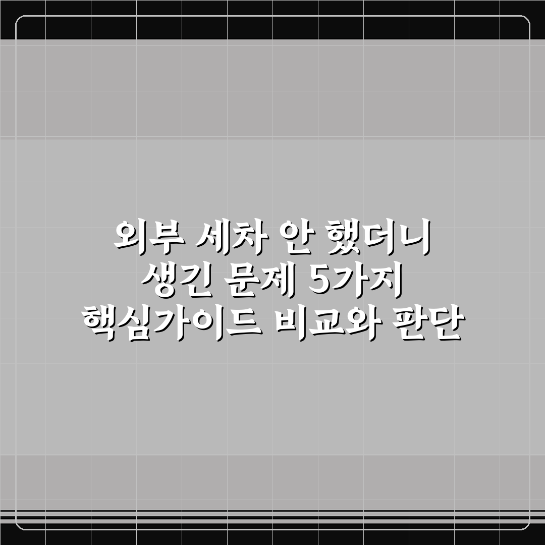 외부 세차 안 했더니 생긴 문제 5가지 핵심가이드 비교와 판단