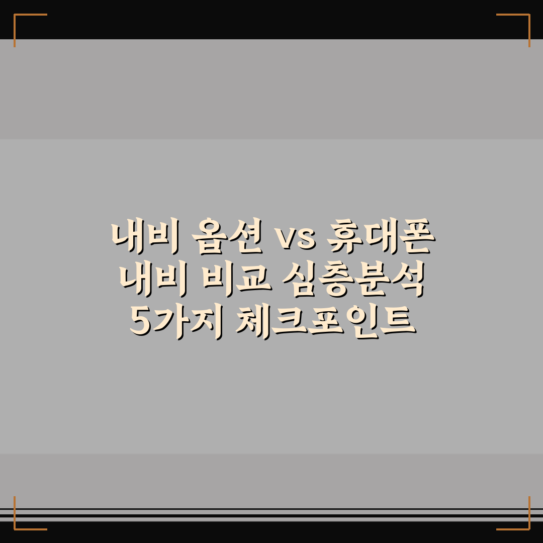 내비 옵션 vs 휴대폰 내비 비교 심층분석 5가지 체크포인트