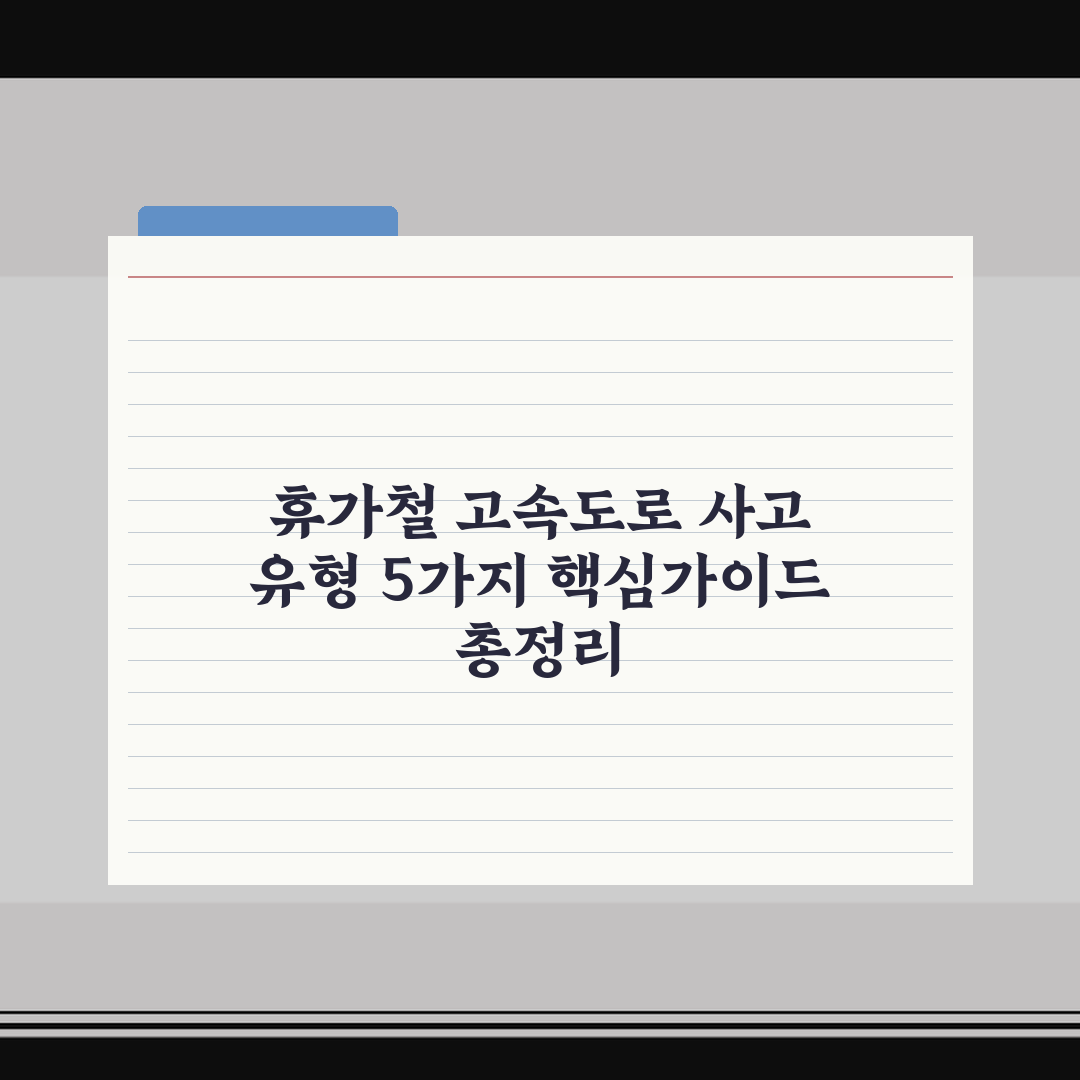 휴가철 고속도로 사고 유형 5가지 핵심가이드 총정리