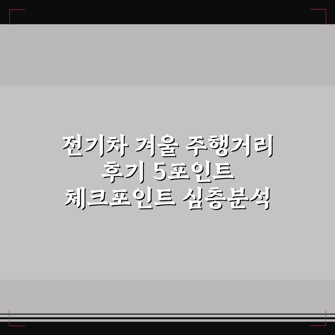 전기차 겨울 주행거리 후기 5포인트 체크포인트 심층분석