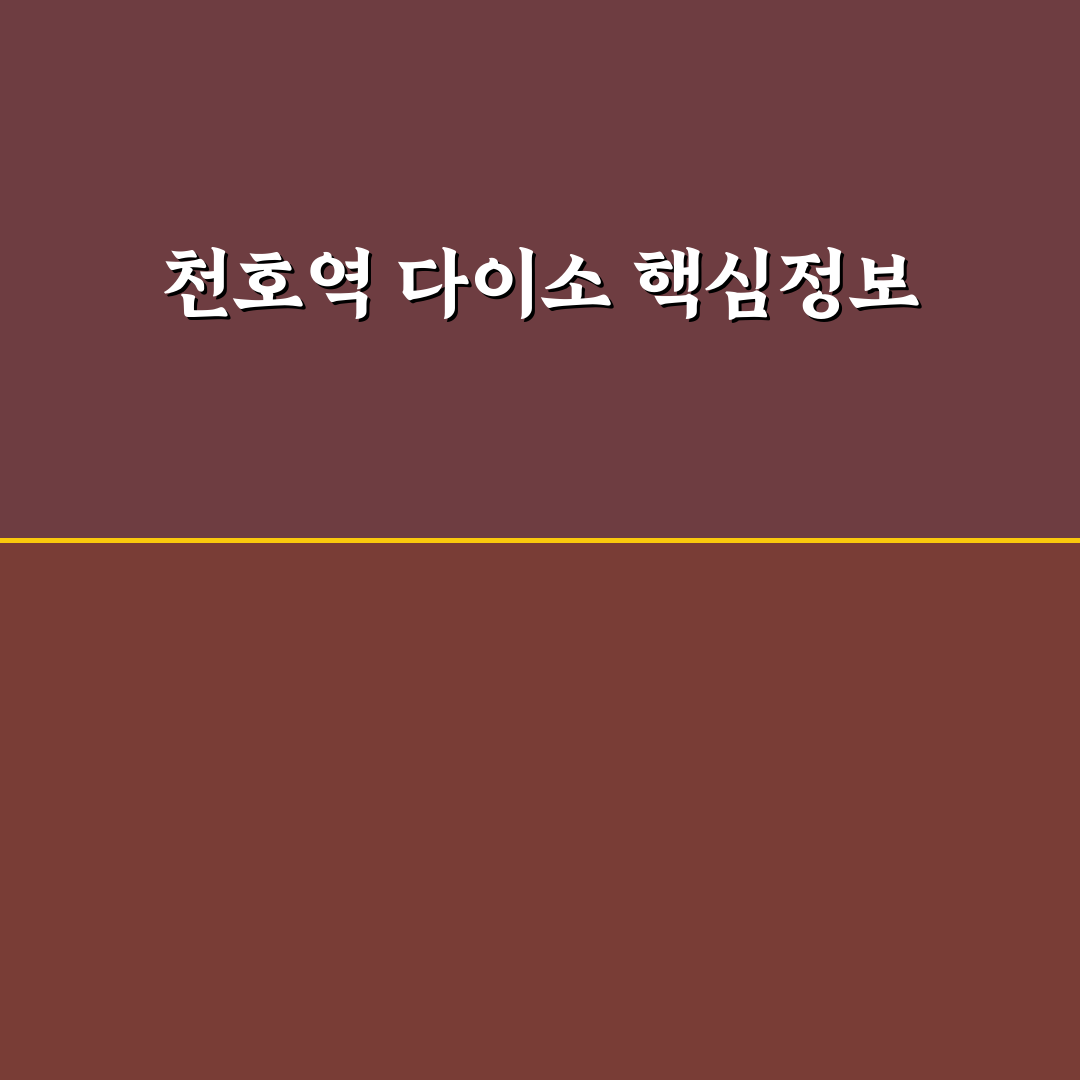 천호역 다이소 방문 전 알아두면 좋은 꿀팁 정리