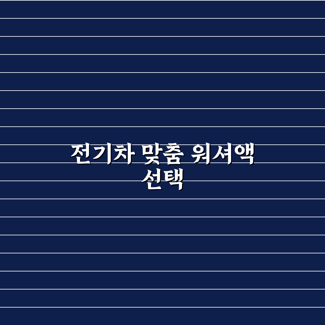 전기차 워셔액 주의점과 직접 써본 후기