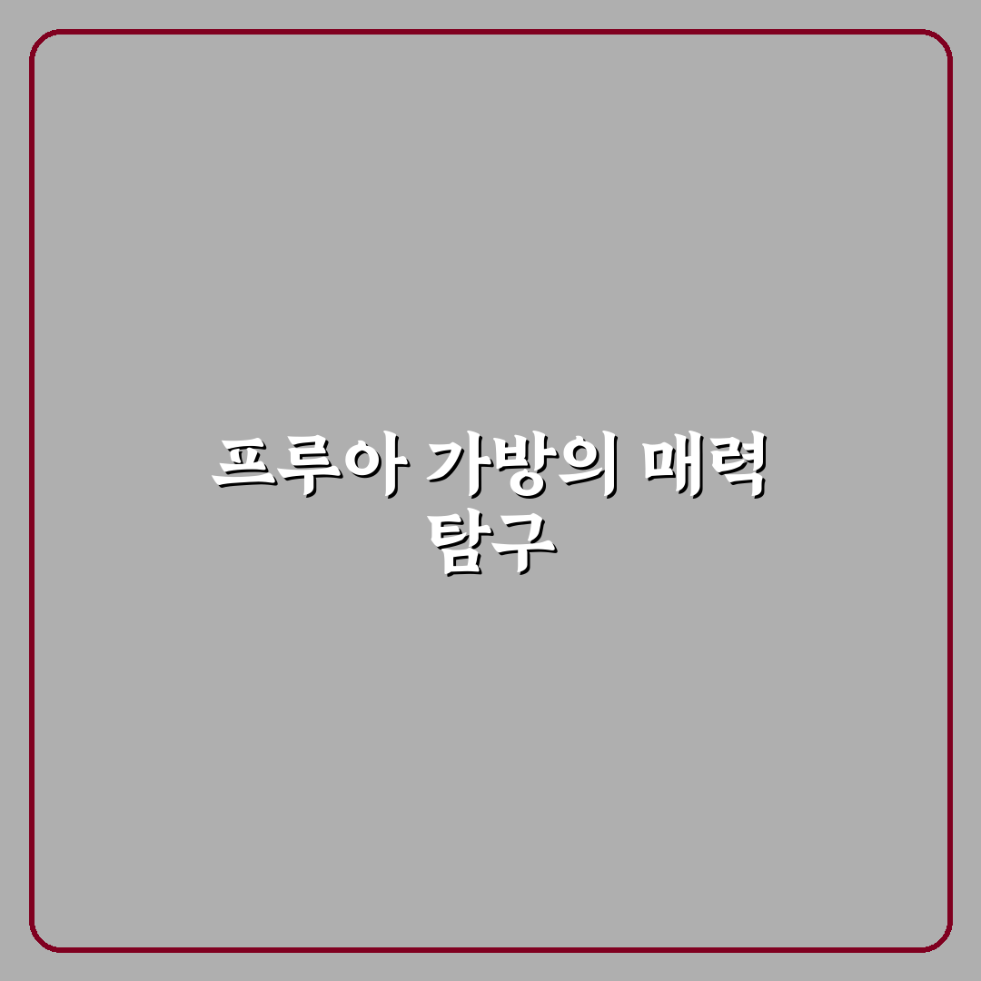프루아 가방 선택 꿀팁과 사용 후기 정리