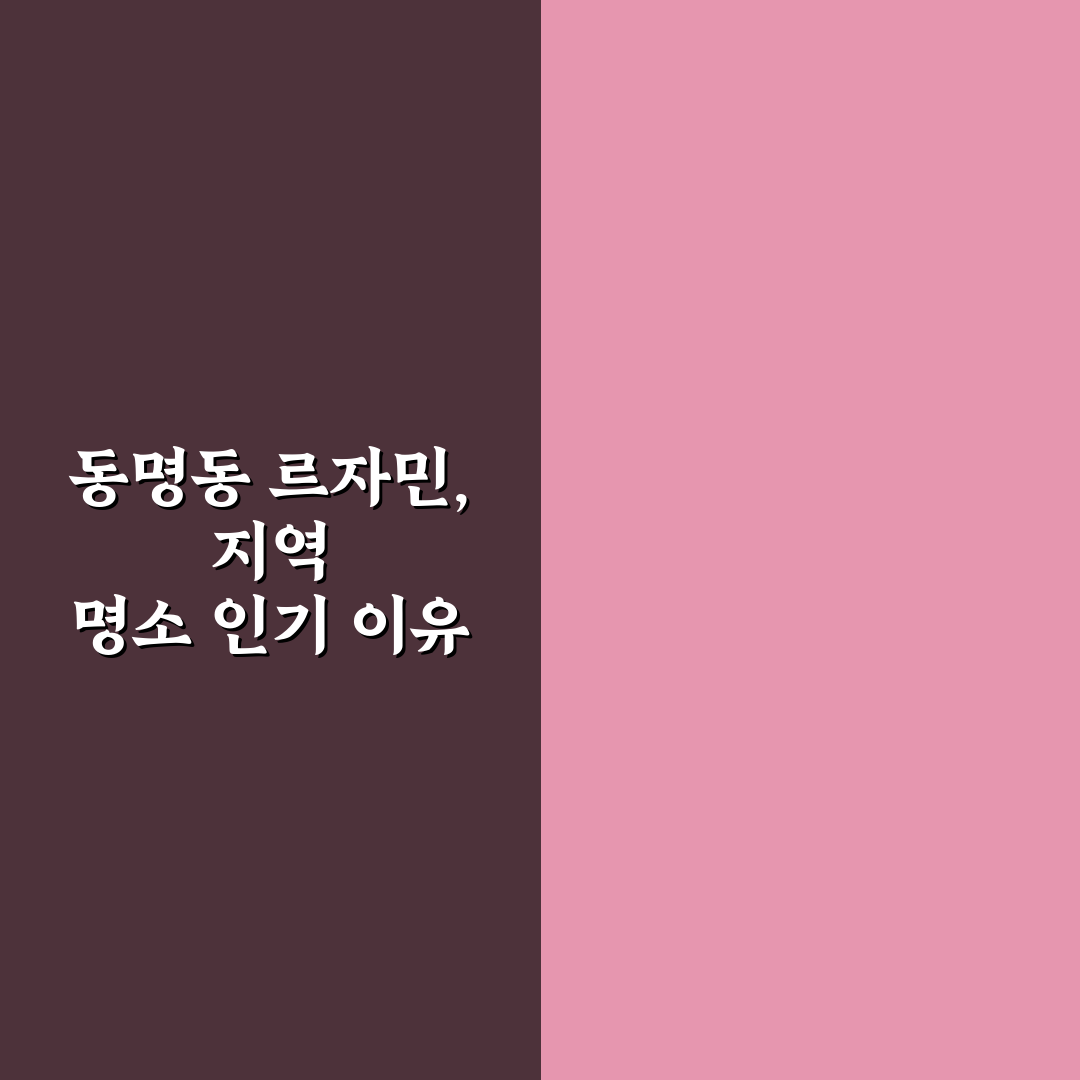 동명동 르자민 이용 꿀팁과 방문 전 알아야 할 정보