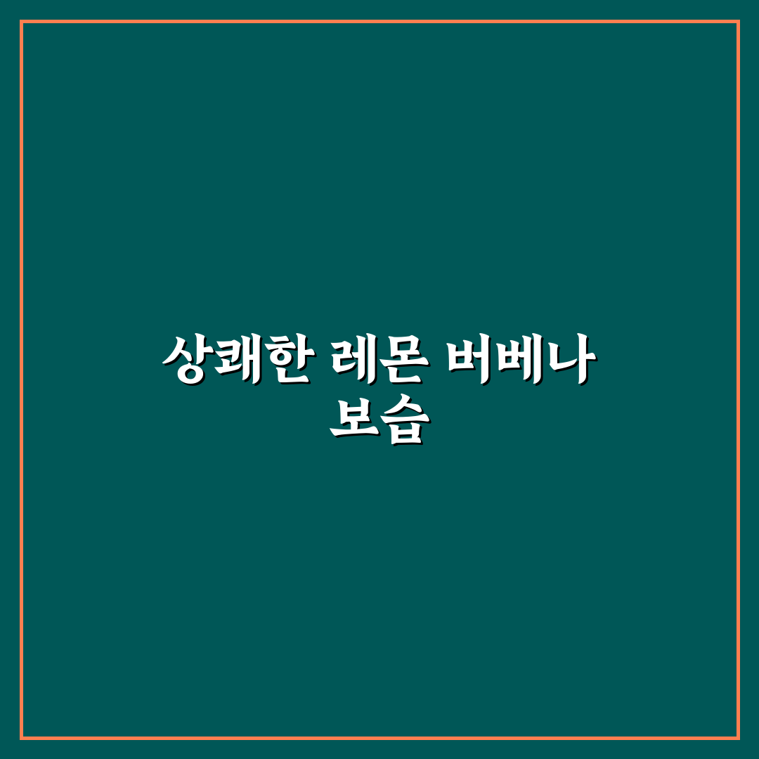 레몬 버베나 바디로션 추천과 사용 꿀팁 알려드려요