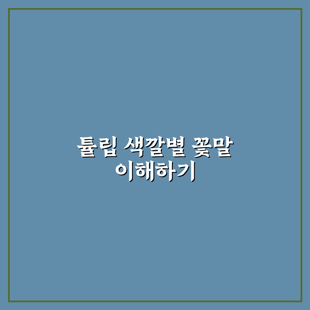 튤립 색깔별 꽃말 비교와 의미 분석 가이드