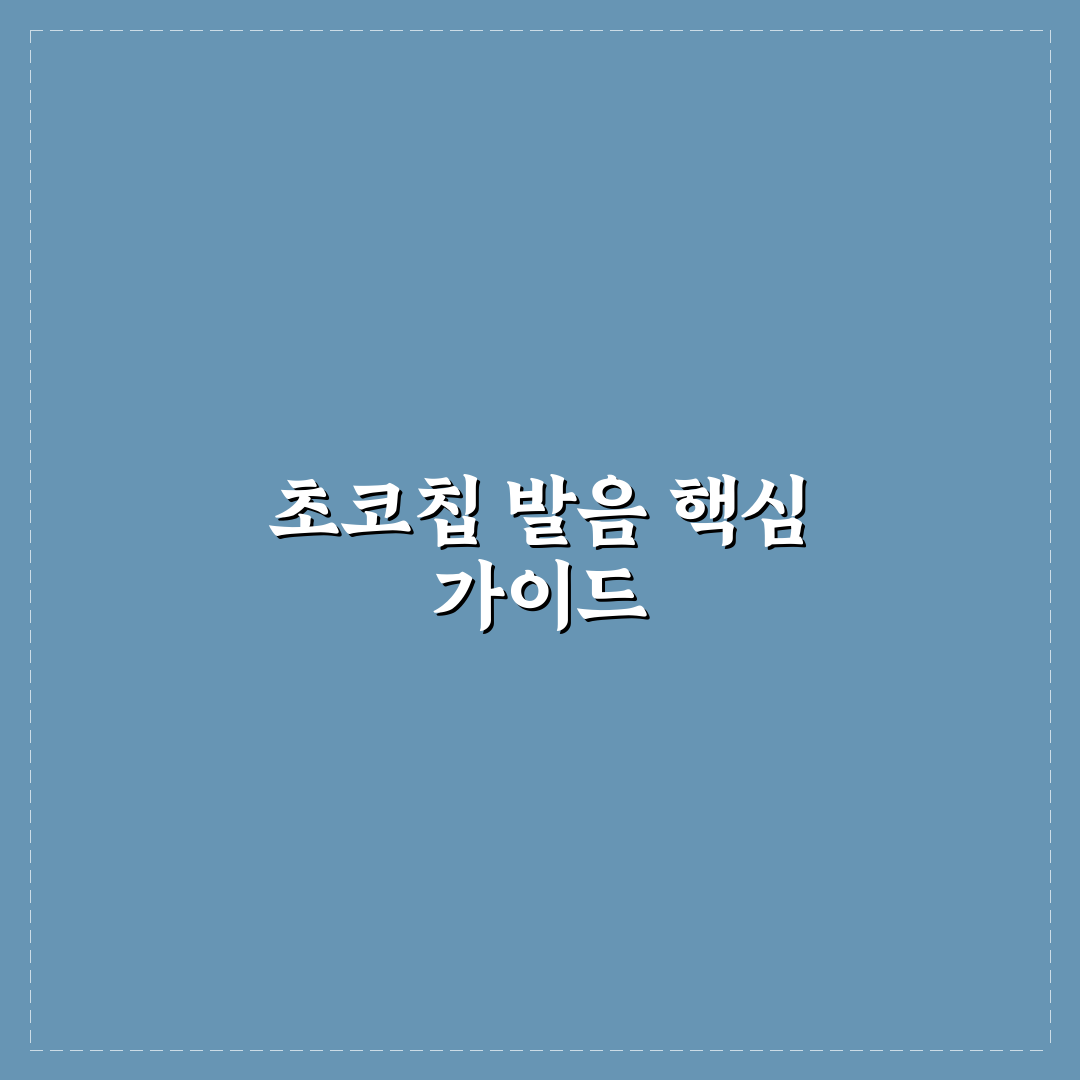 촉촉한 초코칩 발음 테스트 비교와 주요 체크포인트 총정리