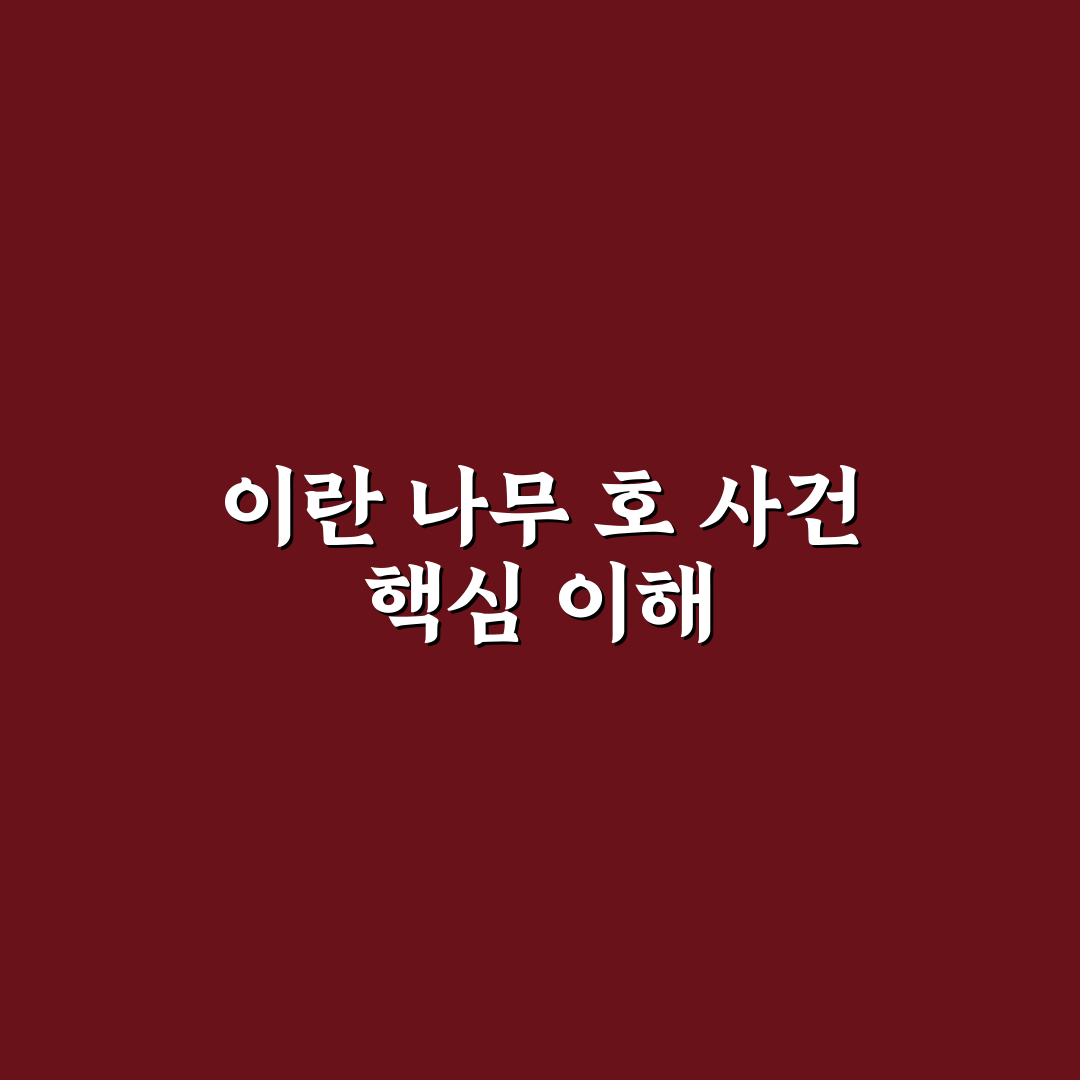 이란 나무 호 피격 사건 5가지 핵심 분석과 판단 기준