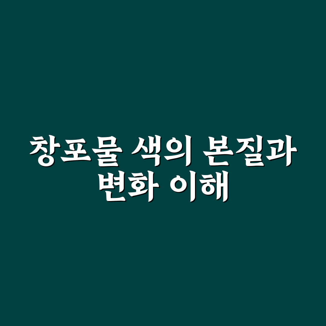 창포물 색 비교와 선택을 위한 5가지 기준 분석