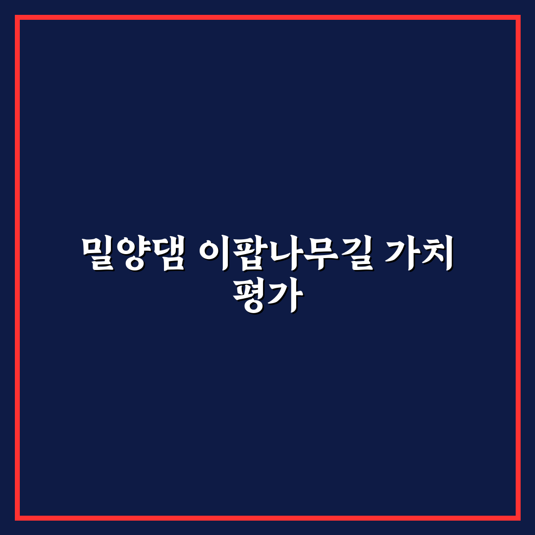 밀양댐 이팝나무 길 방문 전 꼭 체크해야 할 5가지 기준