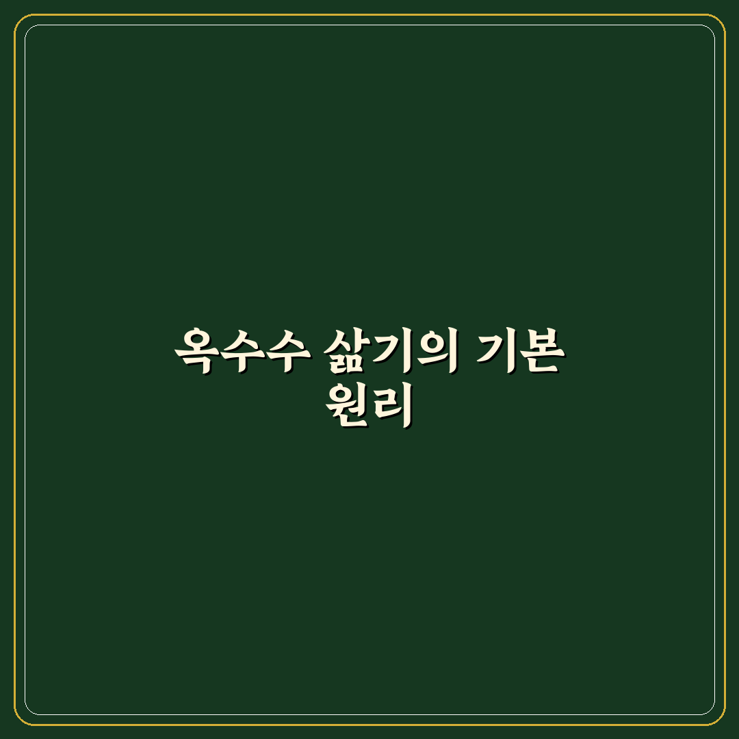 옥수수 삶기 뉴수가 쉽게 알려드려요 꿀팁