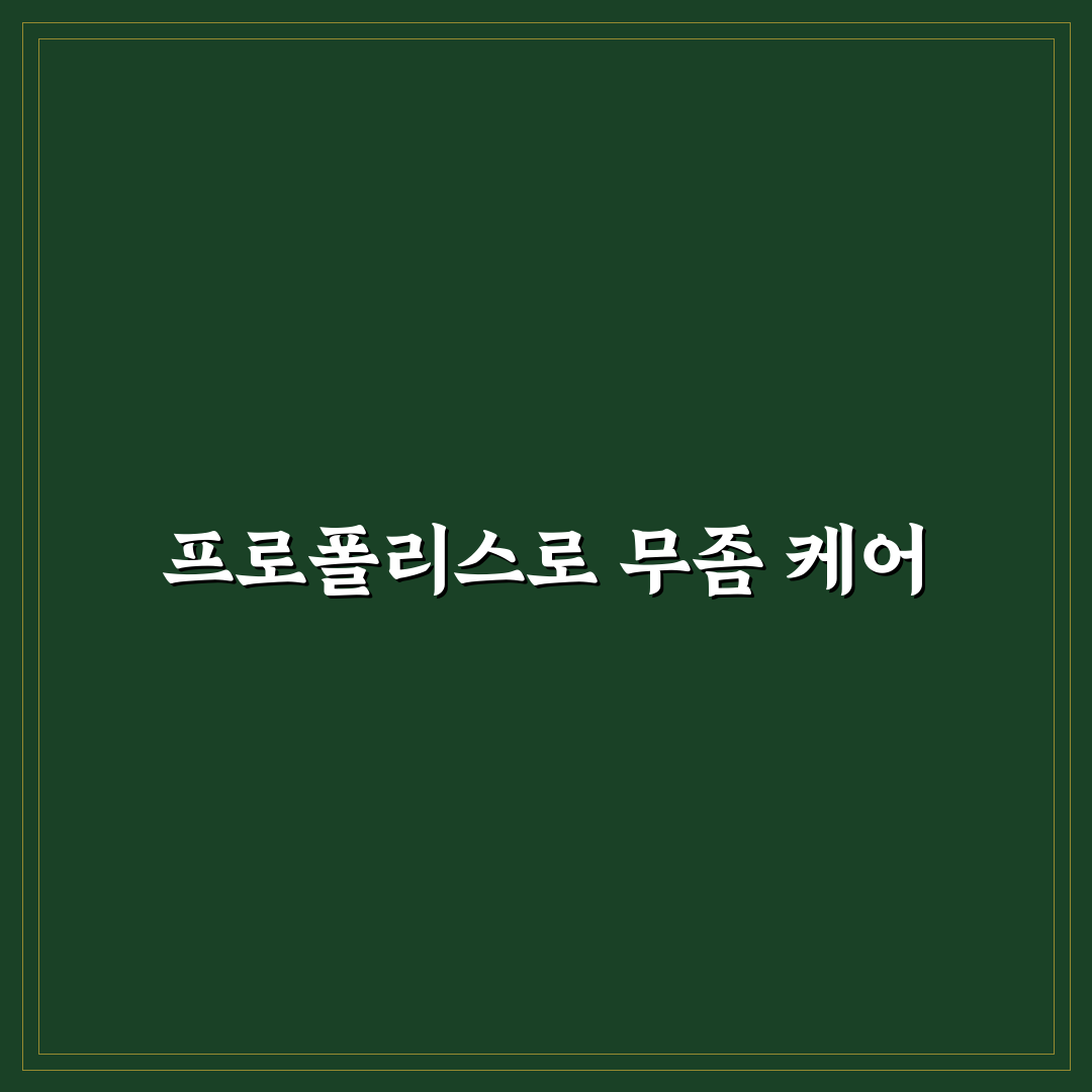 프로폴리스 무좀 꿀팁으로 효과적으로 관리하기