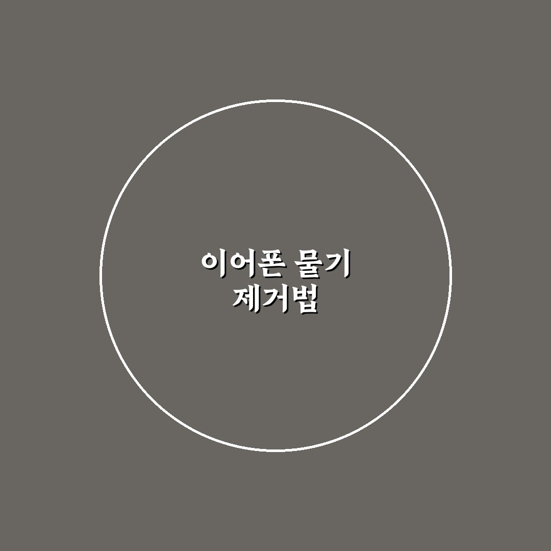 이어폰 물빼기 꿀팁 초보자도 쉽게 따라하기